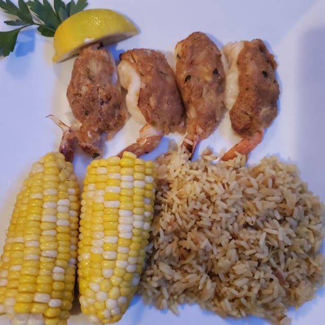 Baked Stuffed Shrimp.